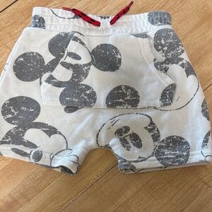 Disney Gray and White Mickey Mouse Kids Shorts